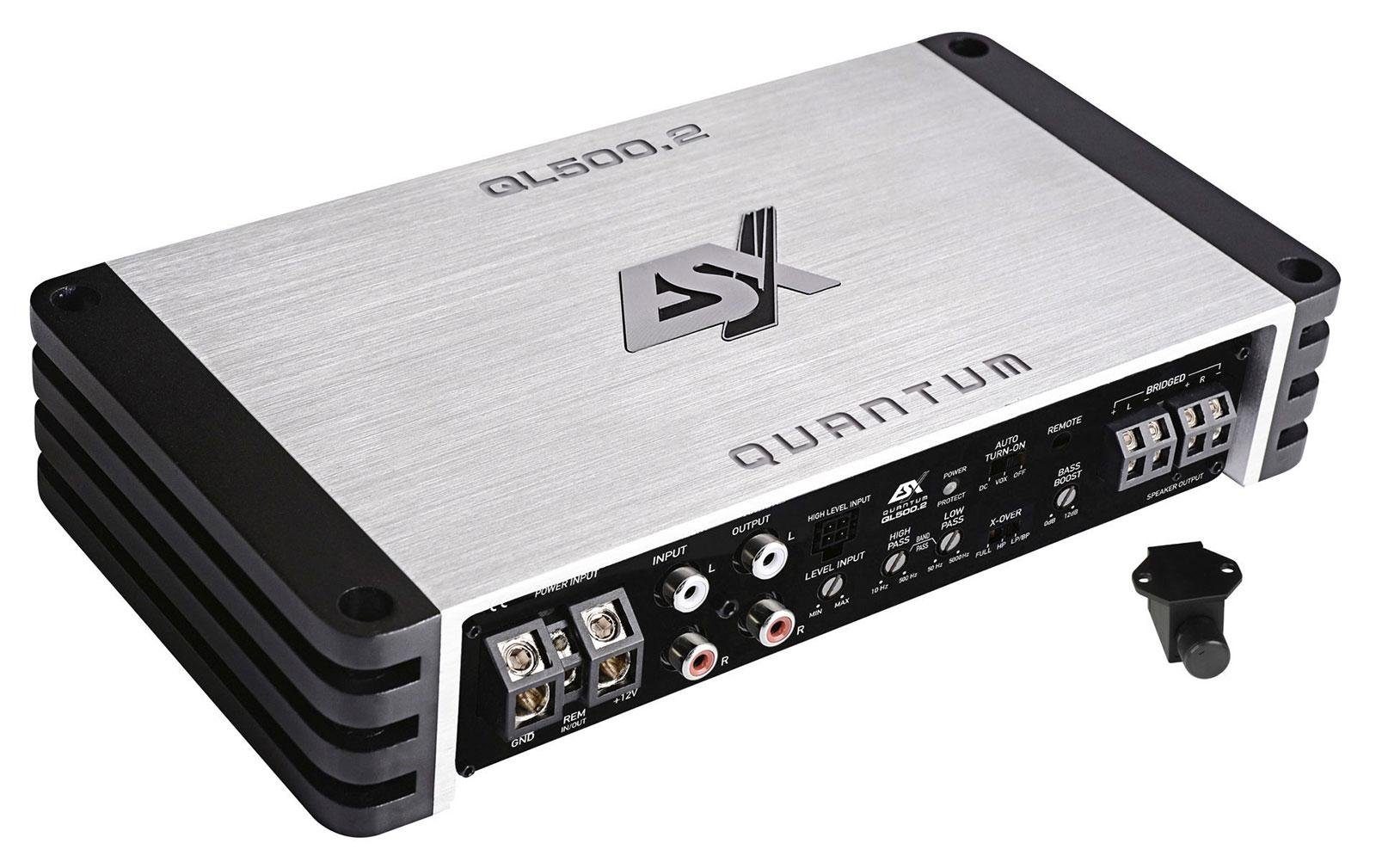 ESX QUANTUM Digital 2-Kanal Verstärker QL500.2 Auto Endstufe mit 1000 Watt Vollverstärker