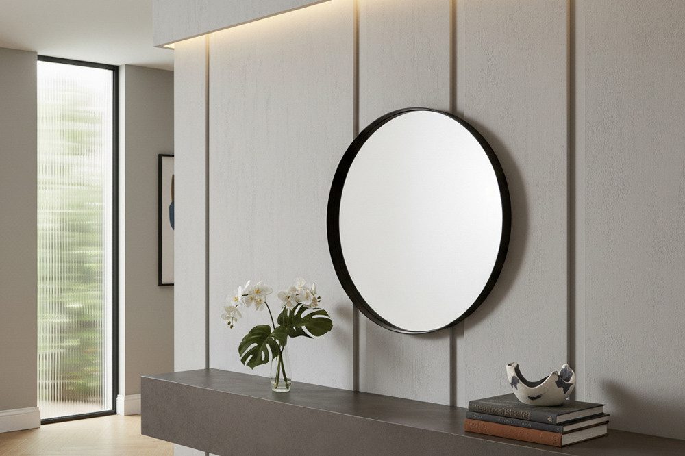 riess-ambiente Wandspiegel PORTRAIT 60cm schwarz – Metallrahmen, rund, Accessoire (Einzelartikel, 1-St), moderner Spiegel mit edlem Schwarz – ideal für Flur oder Ankleide