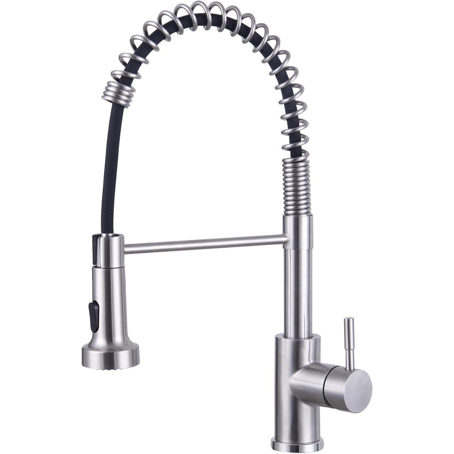 Küchenarmatur Wasserhahn Küche mit Brause Ausziehbar Edelstahl 304 3 Modi Spiral