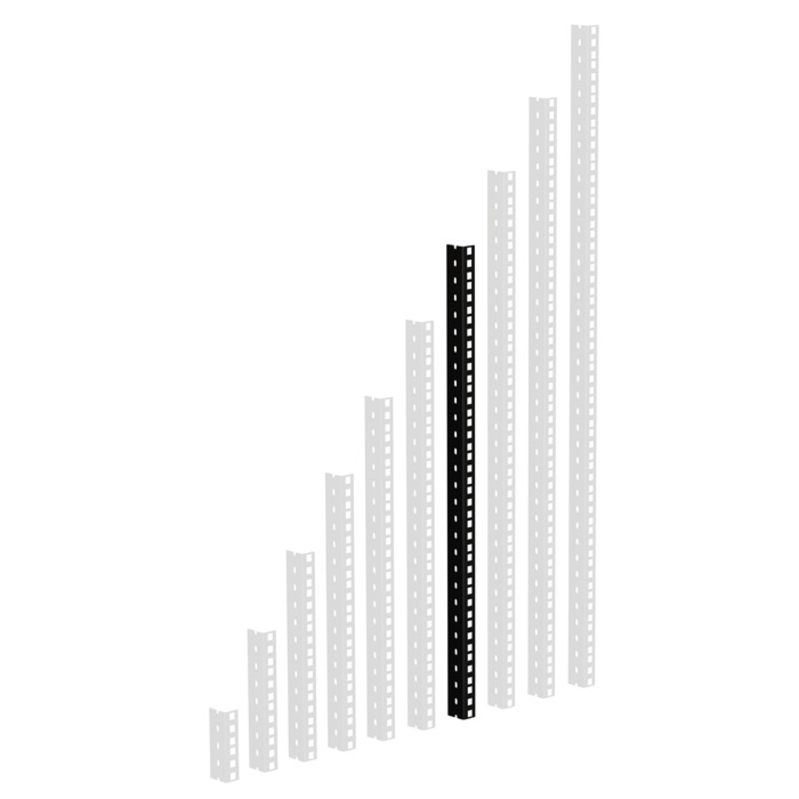 Adam Hall Laufschienenprofil (Fittings, Профили), 61535B14 Rackschiene, schwarz gestanzte Löcher, 14 HE - Profil