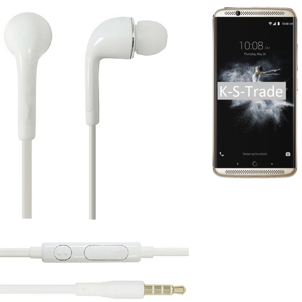 ZTE Mikrofon In-Ear-Kopfhörer Lautstärkeregler (Kopfhörer mit 3,5mm) Headset weiß Axon u für 7 K-S-Trade