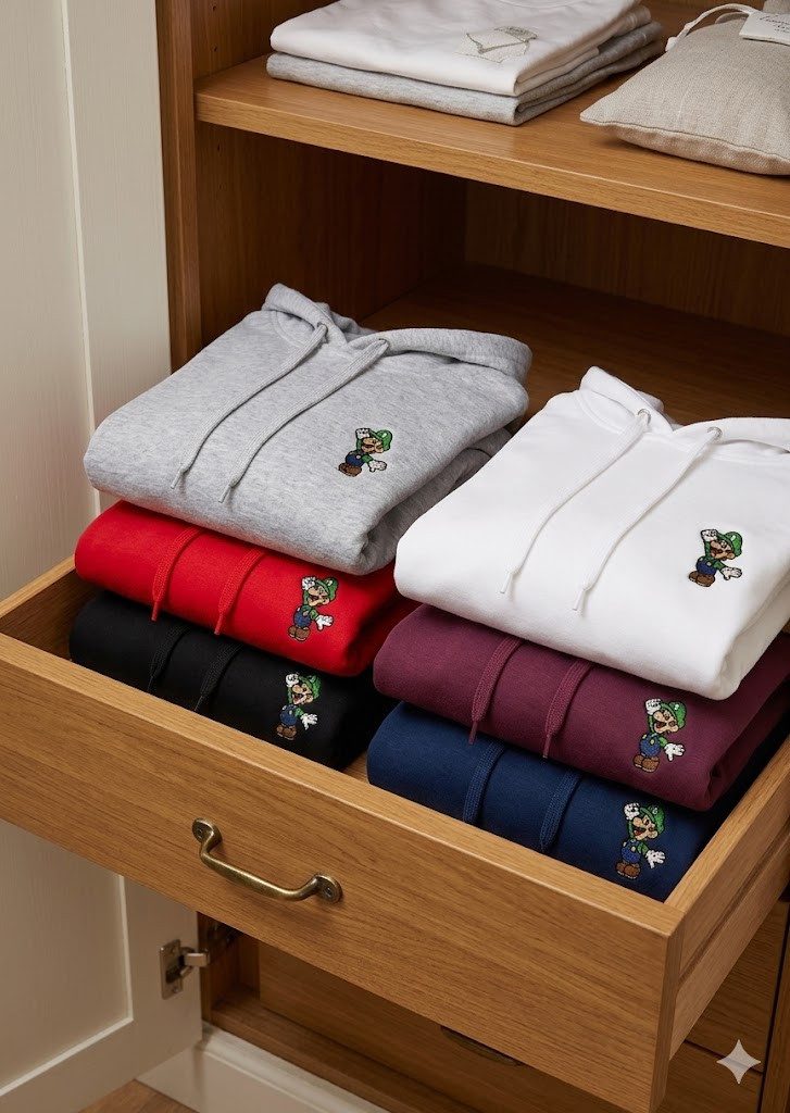 Blondie & Brownie Hoodie Luigi Patch Retro Super Mario Wario Yoshi Peach Damen Hoodie Klassisches Damen-Kapuzenshirt Retro-Klempner