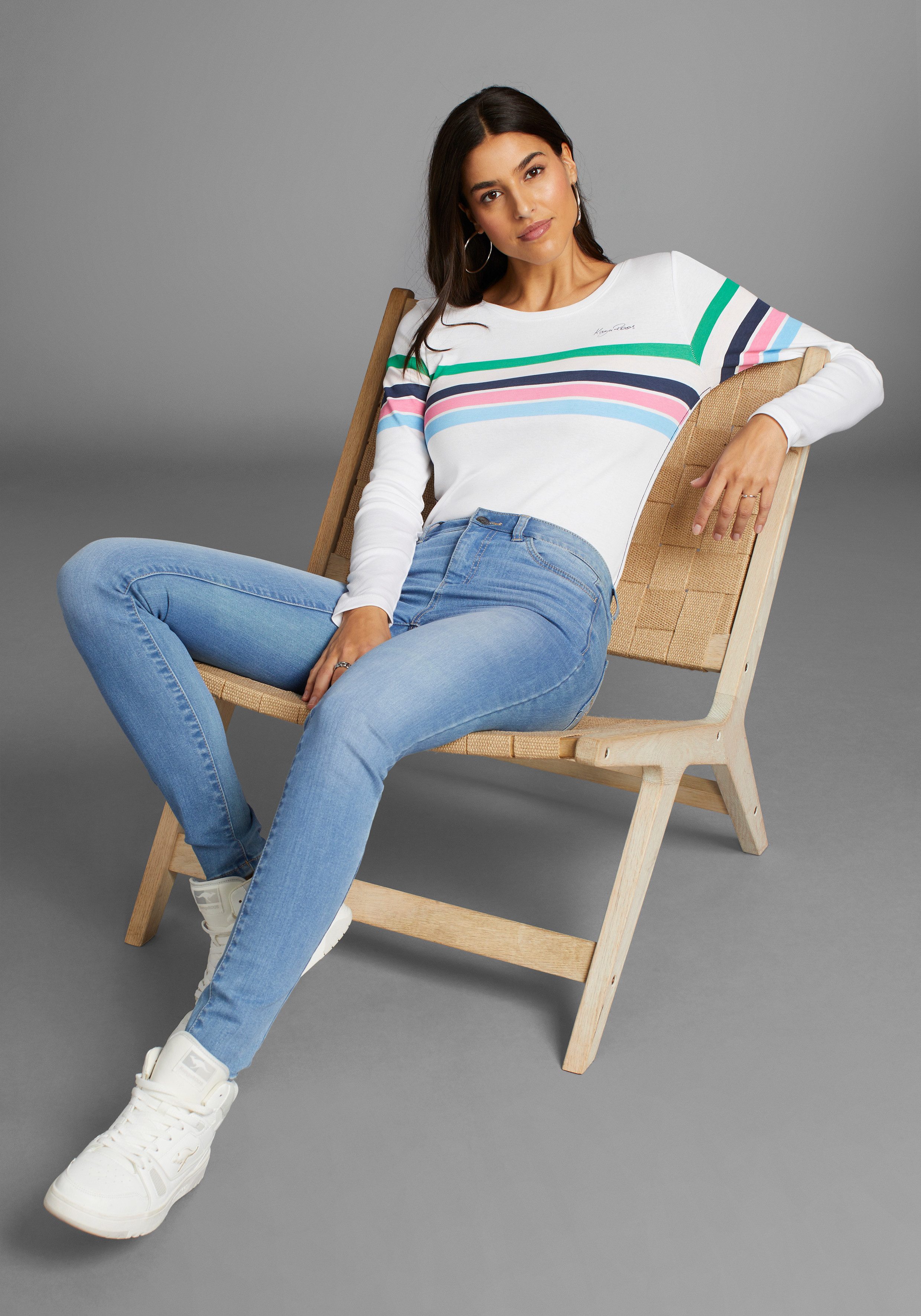 KangaROOS Langarmshirt mit bunten Streifen