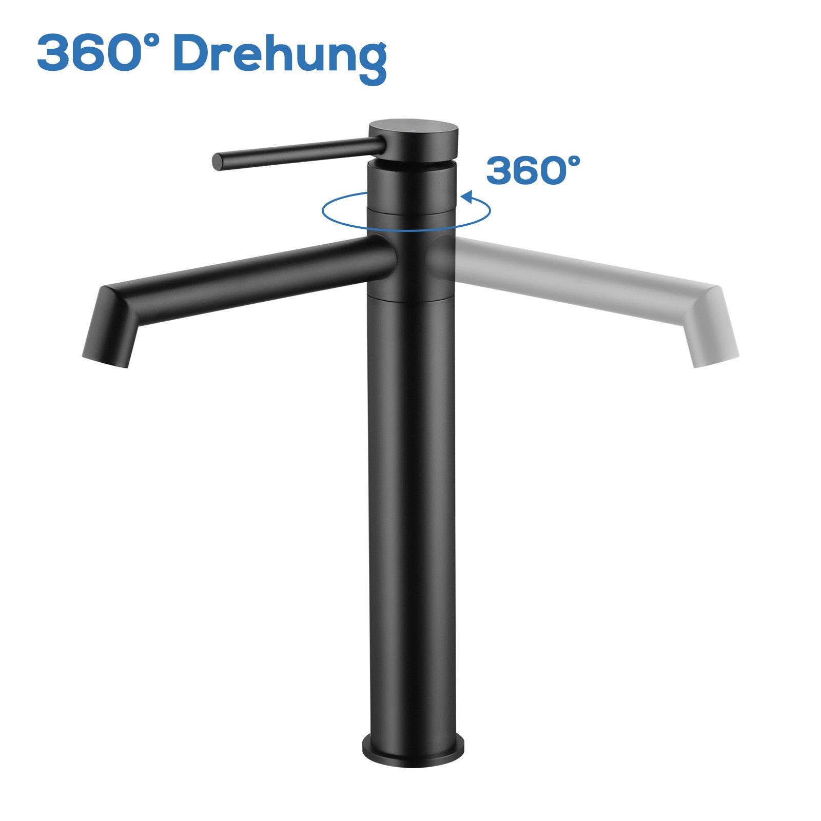 WOOHSE Badarmatur Wasserhahn Bad, Waschtischarmatur Hoch günstig online kaufen