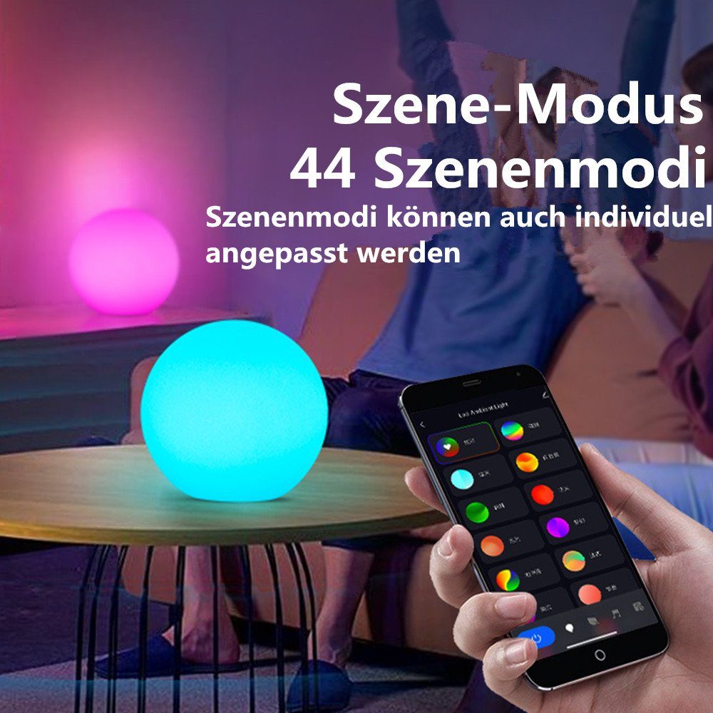XDOVET LED Nachtlicht Smarte LED-Kugelleuchte,Lampe 3D,RGB Decor Room Nachtlicht,App,Sprachsteuerung, Nachtlicht,Bluetooth