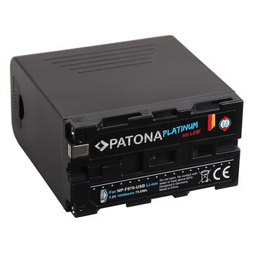 Patona Akku für Sony NP-F970 Kamera-Akku Ersatzakku Kameraakku 10500 mAh (7,2 V, 1 St), F960 F950 inkl. Powerbank MVC-FD200 HDV Z1 GV-D800 DSC-D770
