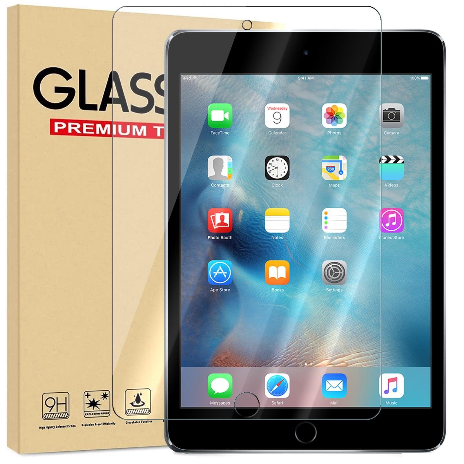 Numerva Schutzfolie Panzer Folie Echt Glas für Apple iPad 5 / 6, (Schutzfolie, 1x Schutzfolie 2x Reinigungstücher), Tablet Display Schutzglas Folie Echt Glas Folie 9H