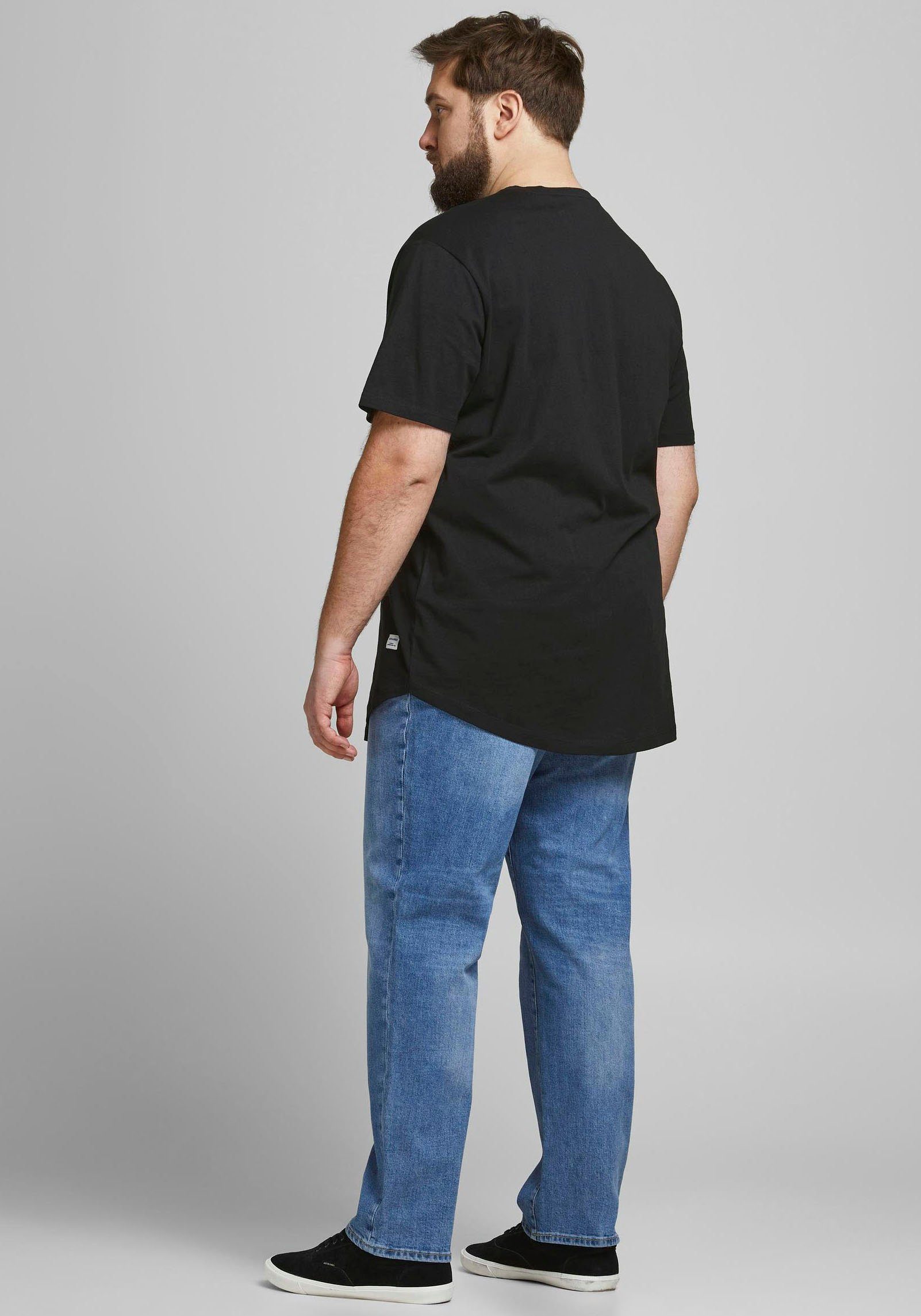 Jack & Jones PlusSize T-Shirt NOA TEE mit abgerundetem Saum, bis Größe 6XL