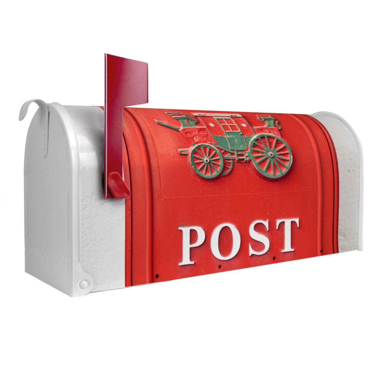 Letterbox Stahl schwarz BANJADO US Mailbox mit Motiv Moin Moin Amerikanischer Briefkasten 51x22x17cm