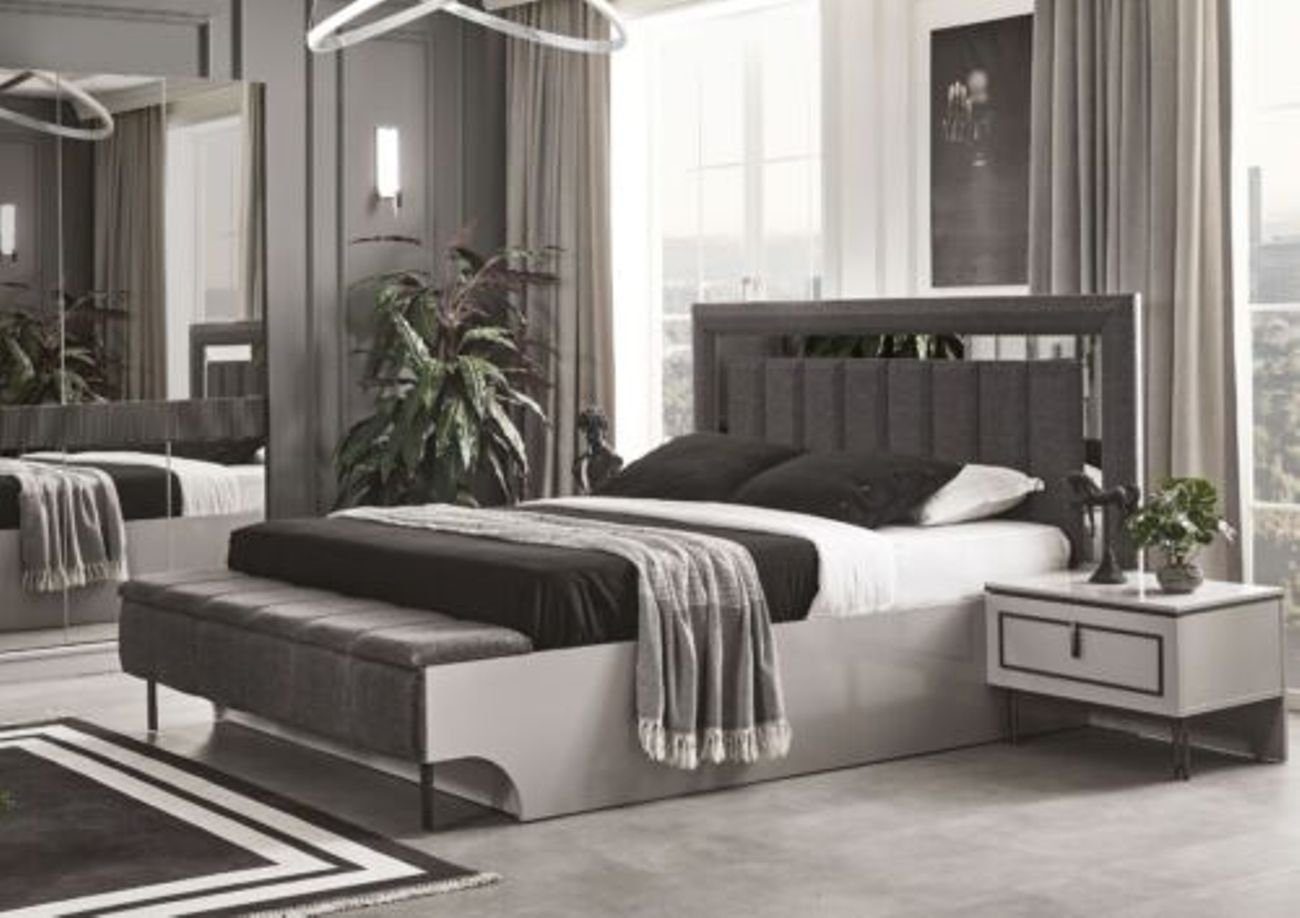 JVmoebel Schlafzimmer-Set Schlafzimmer Set Modern Bett und 2x Nachttische Komplette Sets 3tlg, (3-St., 1x Bett + 2x Nachttische), Made in Europa