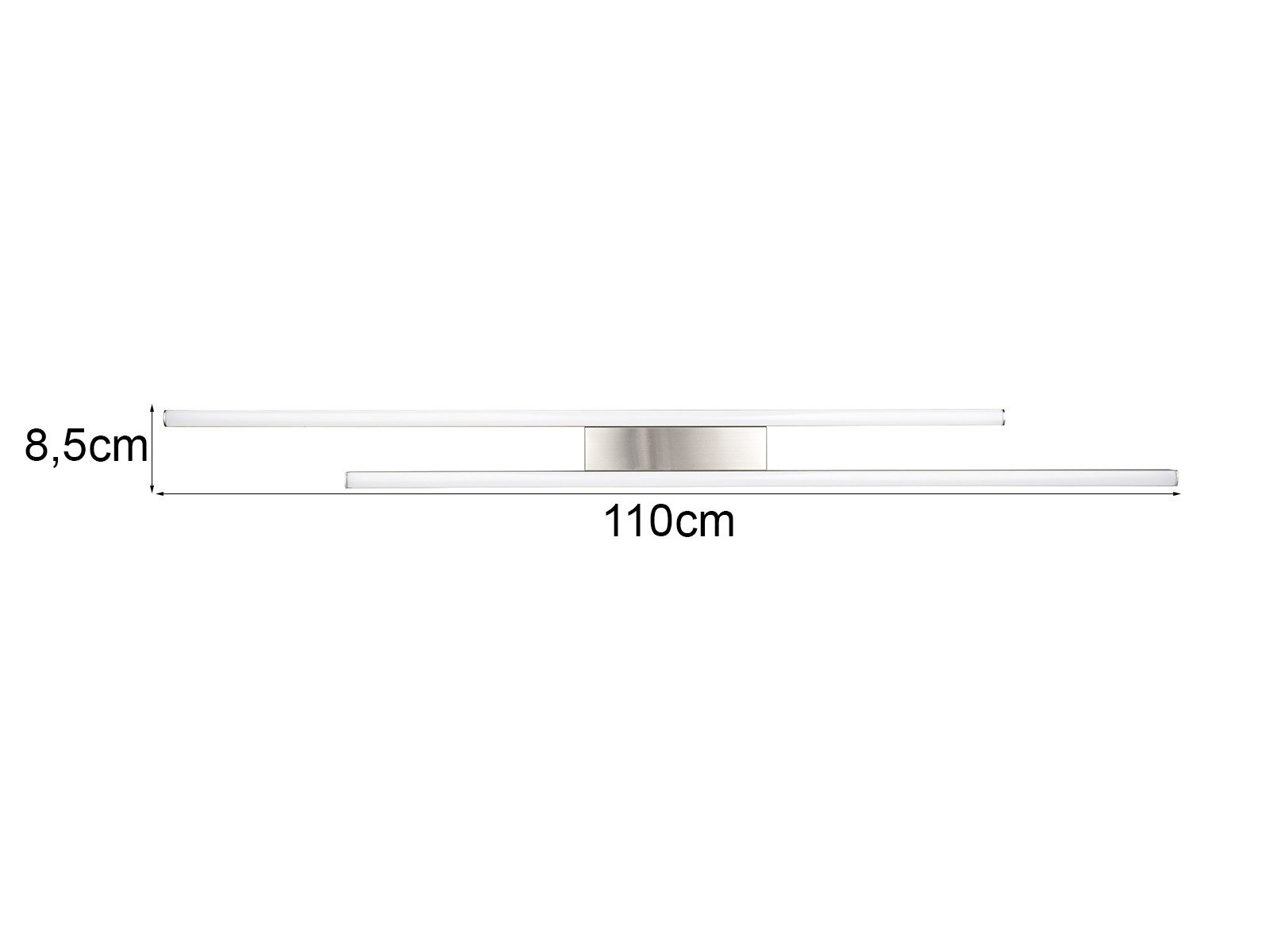 Reality Leuchten LED Deckenleuchte, LED fest integriert, Warmweiß, Große Wandleuchte innen, Flach, Schwrz Metall, 110cm lang