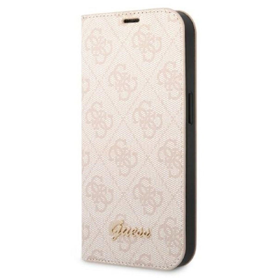 Guess Handyhülle Bookcase iPhone 14 Pro Max Kunstleder rosa aufstellbar 6,7 Zoll, Kantenschutz
