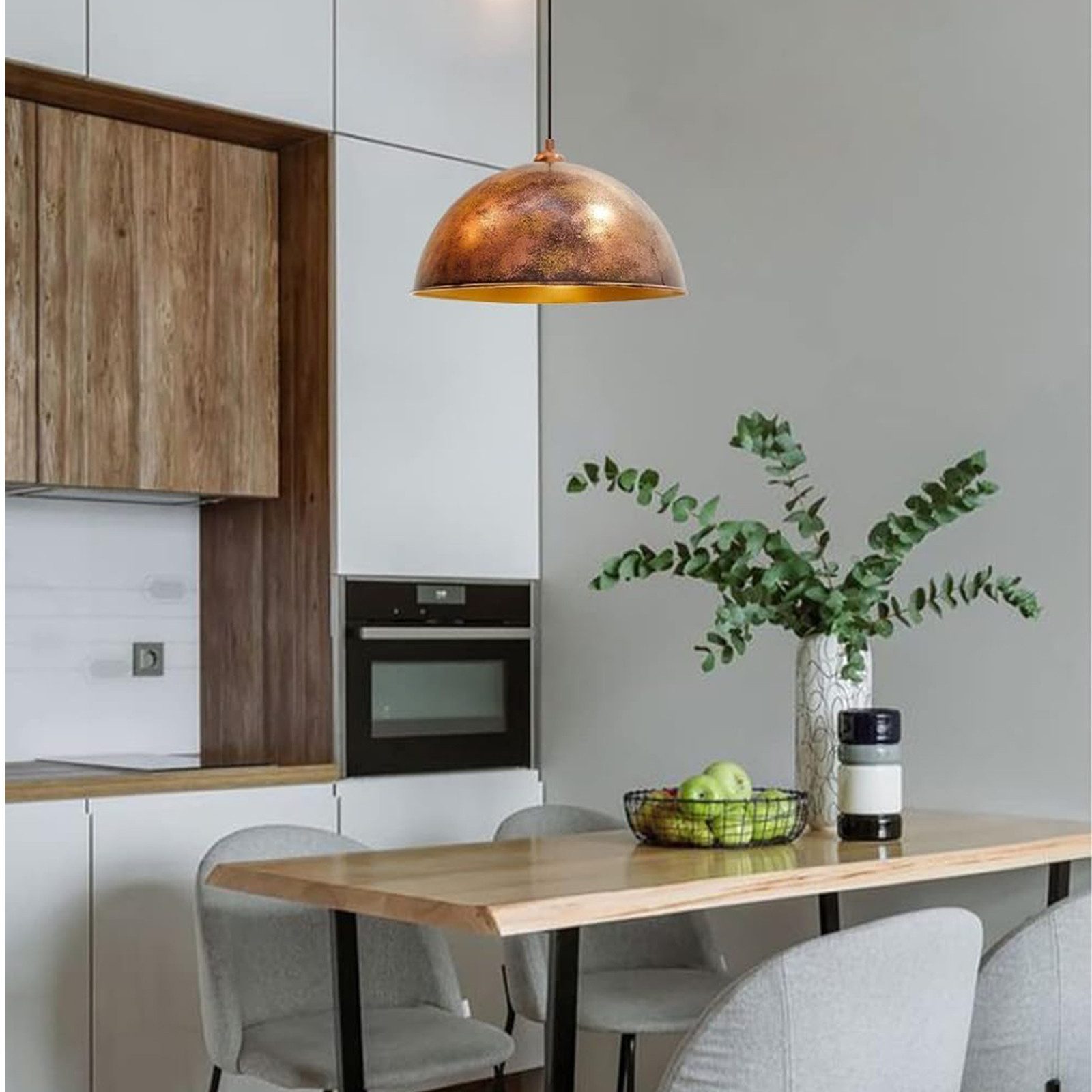 Bamyum Pendelleuchte Hängelampe Kupferfarbe, E27, Handgemalt Vintage Indust günstig online kaufen