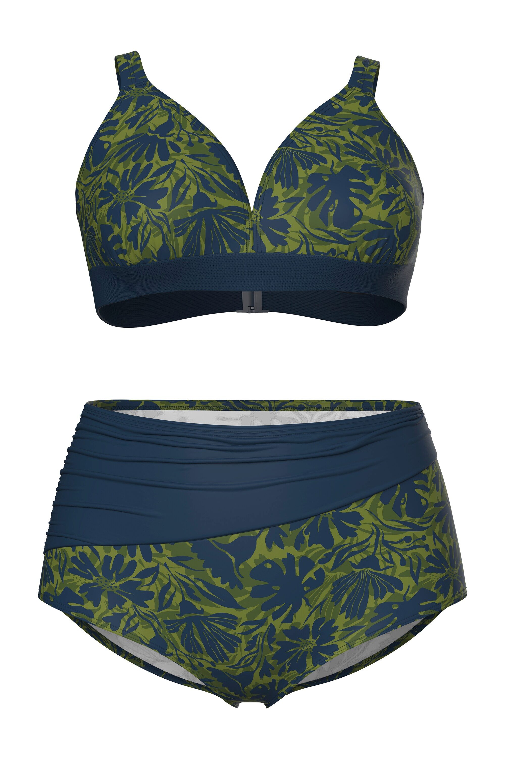 Ulla Popken Bügel-BH Bikini Blüten ohne Softcups Träger verstellbar