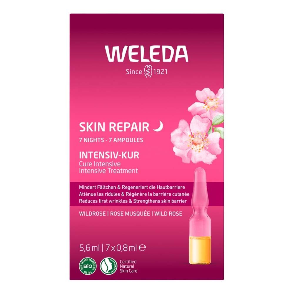 WELEDA Gesichtskur Wildrose - Skin Repair Intensiv-Kur 7 Ampullen 5,6ml