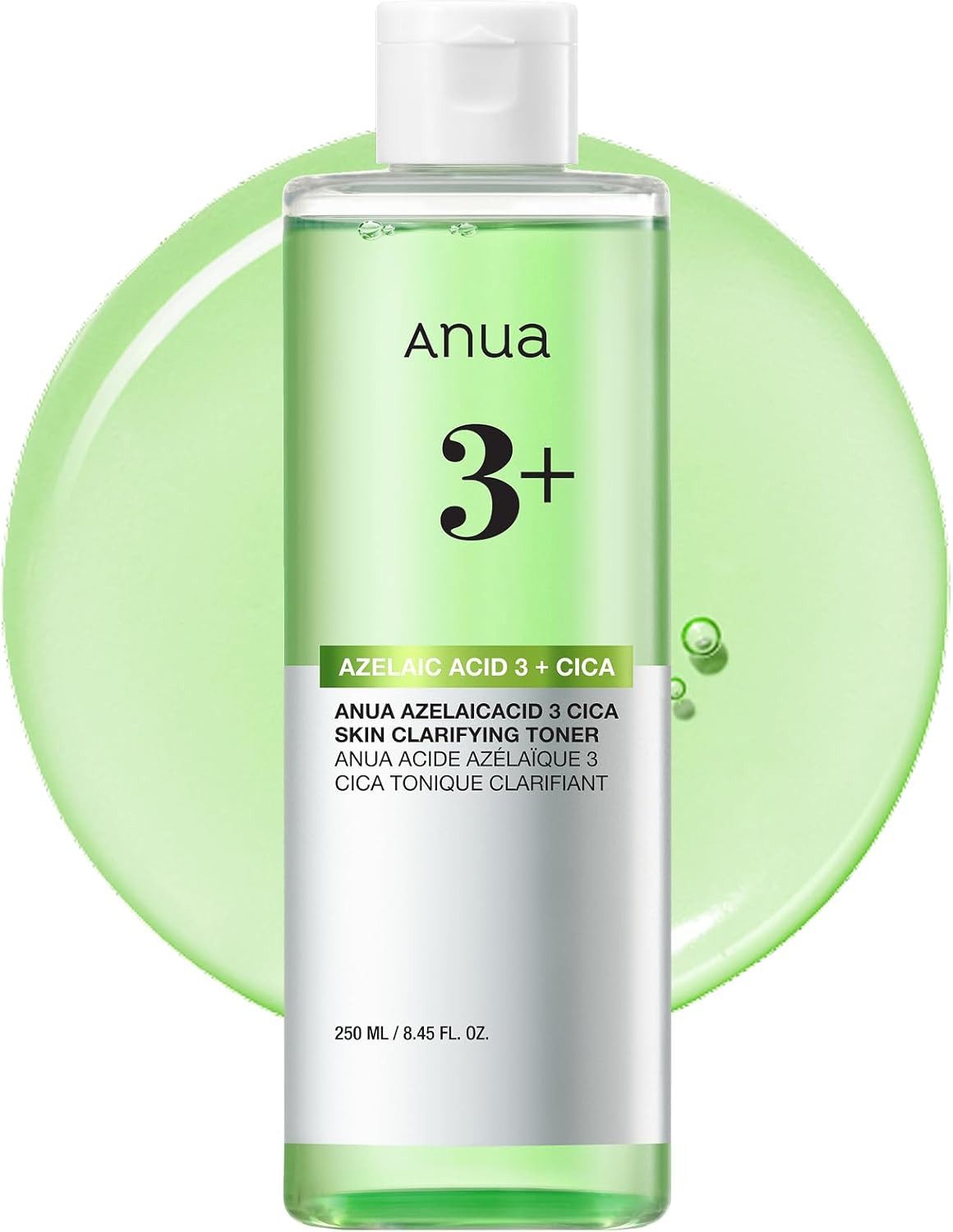 Anua Toner Azelaic Acid 3 Cica Skin Clarifying Toner 250ml – klärender Gesichtstoner mit Azelainsäure & Cica-Komplex, unterstützt, ausgeglichene Haut, ideal bei Unreinheiten & empfindlicher Haut
