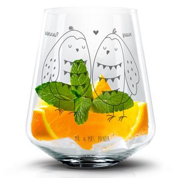 Mr. & Mrs. Panda Cocktailglas Eulen Liebe - Transparent - Geschenk, Cocktail Glas mit Sprüchen, Coc, Premium Glas, Einzigartige Gravur