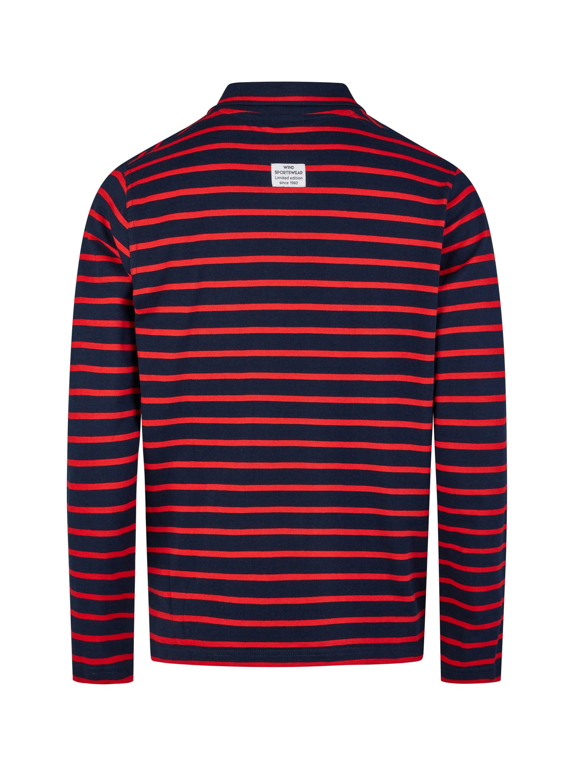 Wind sportswear Longsweatshirt Herren Langarm Polo gestreift gestreift, mar günstig online kaufen