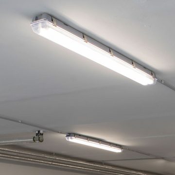 etc-shop LED Deckenleuchte, LED-Leuchtmittel fest verbaut, Kaltweiß, Tageslichtweiß, LED Feuchtraumleuchte 120 cm kaltweiß LED Werkstatt