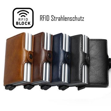 AOYATE Mini Geldbörse Geldbörse Herren, Leder Geldbörse, Smart wallet mit RFID-Schutz (Men's Wallet, Mini Portemonnaie Herren,Geldbörse mit Münzfach, Slim Portmonnaie Clip, Kreditkartenetui Herren Damen mit Geldbeutel), Kreditkartenetui Smart Wallet mit Kartenetui + Münzfach Portmonee