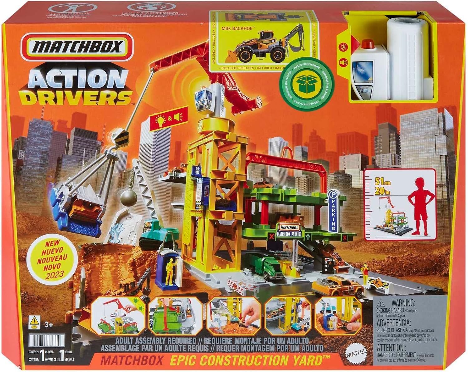 Mattel® Spielzeug-Kran MATTEL HPD63 Matchbox Action Drivers Riesen Baustelle