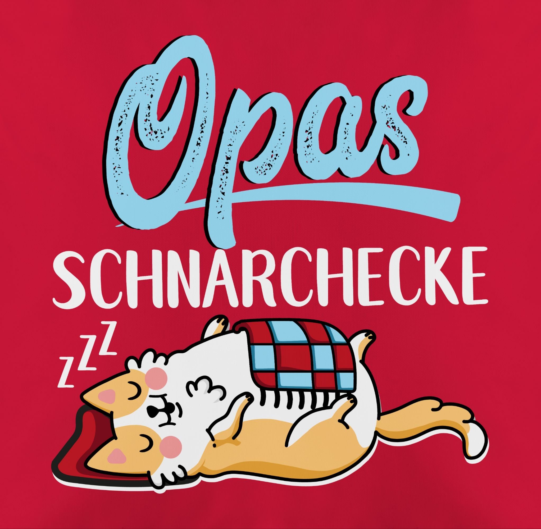 Opa Opas Schnarchecke weiß/blau, - 2 Shirtracer Rot Dekokissen Großvater