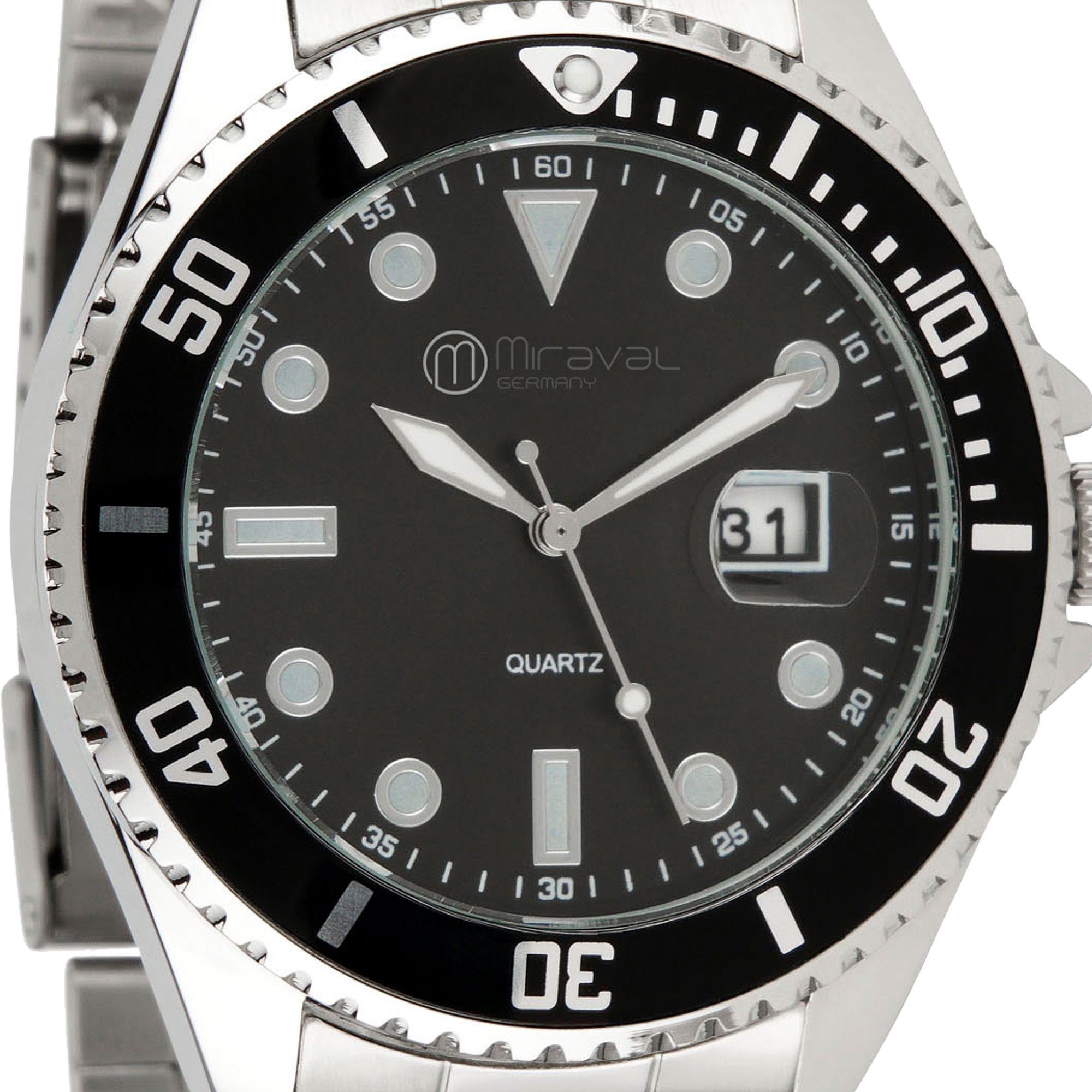 Miraval Quarzuhr Miraval Herrenarmbanduhr, mit Edelstahlarmband 43 mm Datum günstig online kaufen