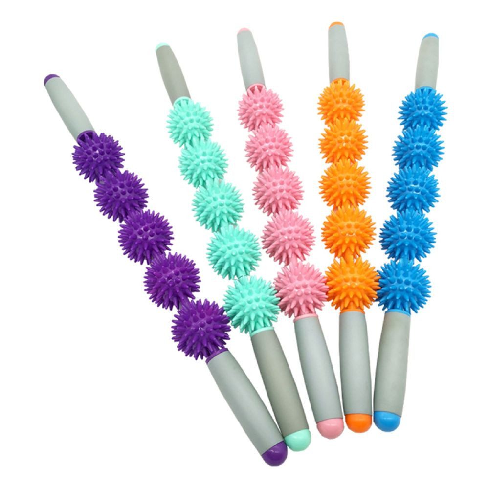 Sport-Knight® Faszienrolle Igel Massagestick, mit 3 oder 5 Massagebällen, ergonomischer Grip, Massage-Rolle, Igel Massagestick Set mit 3 oder 5 Massagebällen, ergonomischer Griff