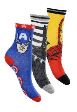 The AVENGERS Socken Captain America Iron-Man Hulk Kinder Jungen Socken Strümpfe (6-Paar)