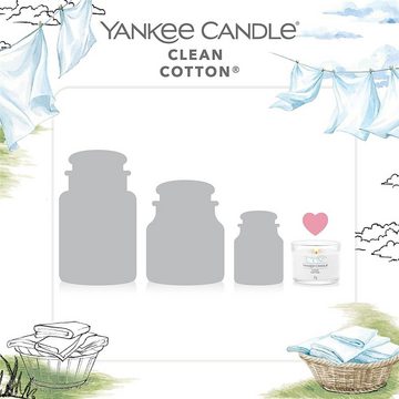 Yankee Candle Duftkerze Votivkerzen mit Clean Cotton, Geschenkset, 3 teilig, aus Soja-Wachs-Mix, im Glas