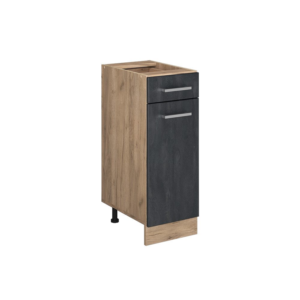 Vicco Unterschrank R-Line, Schwarz Beton/Goldkraft Eiche, günstig online kaufen