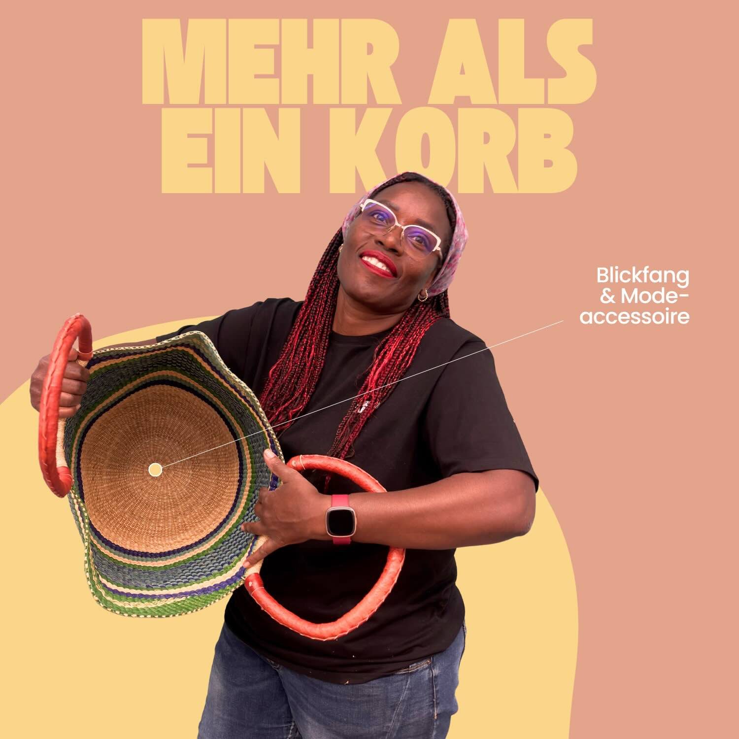 maishameanslife Einkaufskorb Bolga Bag - Taifa - U-Form, Kunstvoll geflochtene Bolga Körbe – Charakterstücke voller Tradition – Bild 4 von 5