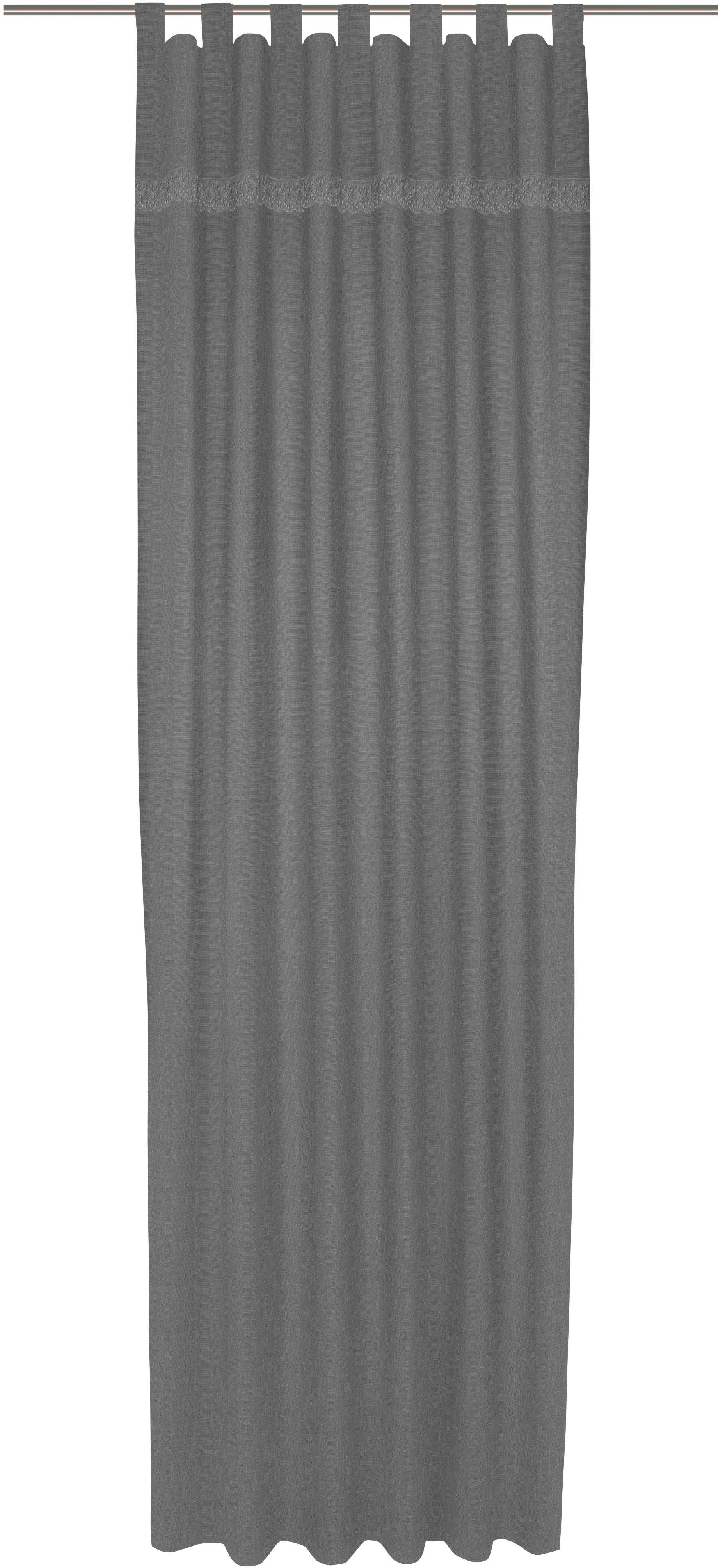 Vorhang Wiessee, Wirth, Schlaufen (1 St), blickdicht, Jacquard grau