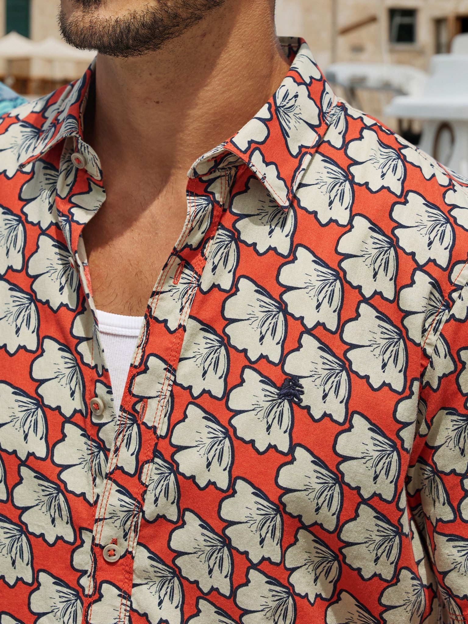 LERROS Kurzarmhemd Kurzarmhemd mit floralem All-over-Print