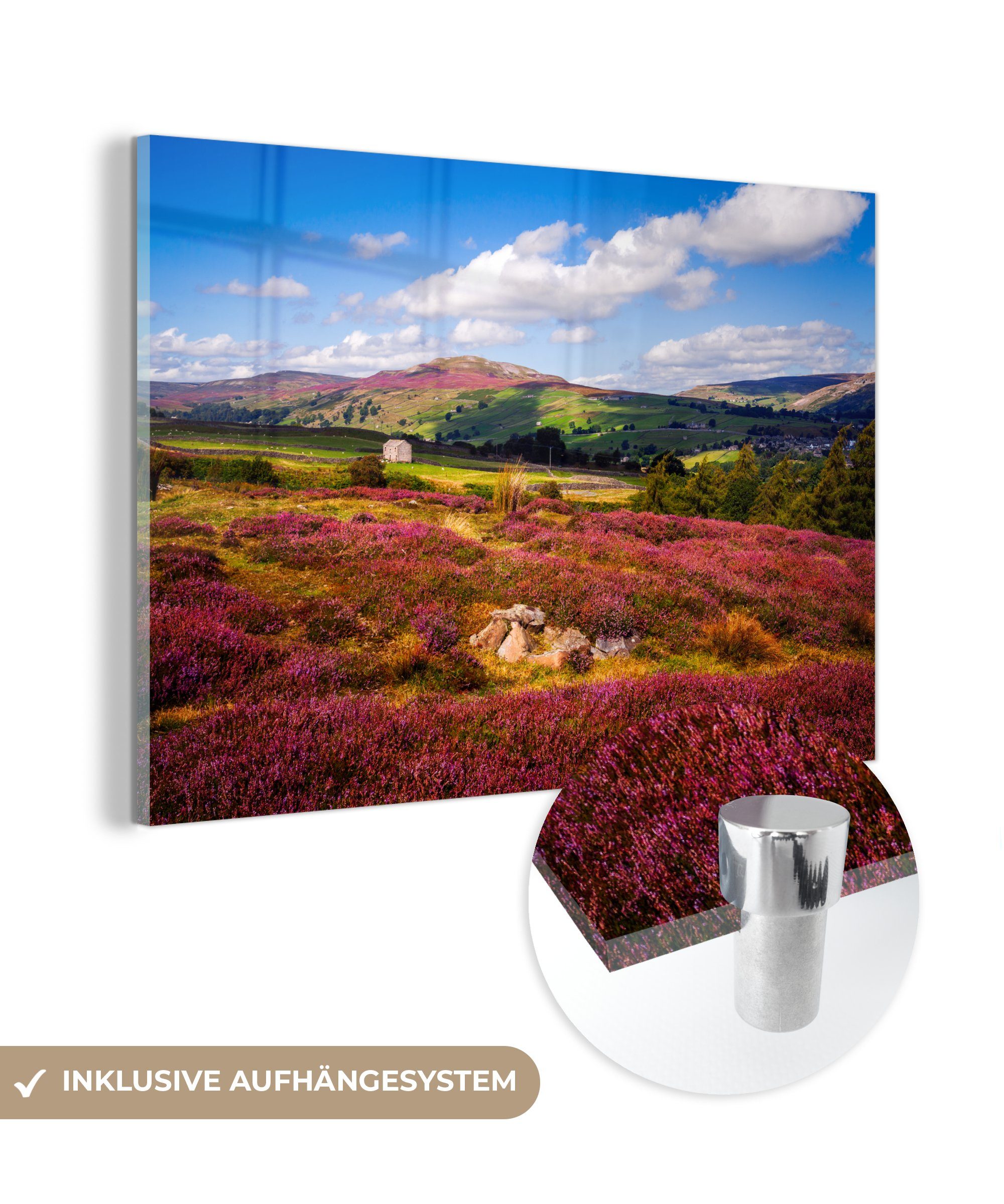 MuchoWow Acrylglasbild Die Herbstlandschaft des Yorkshire Dales National Park, (1 St), Acrylglasbilder Wohnzimmer & Schlafzimmer