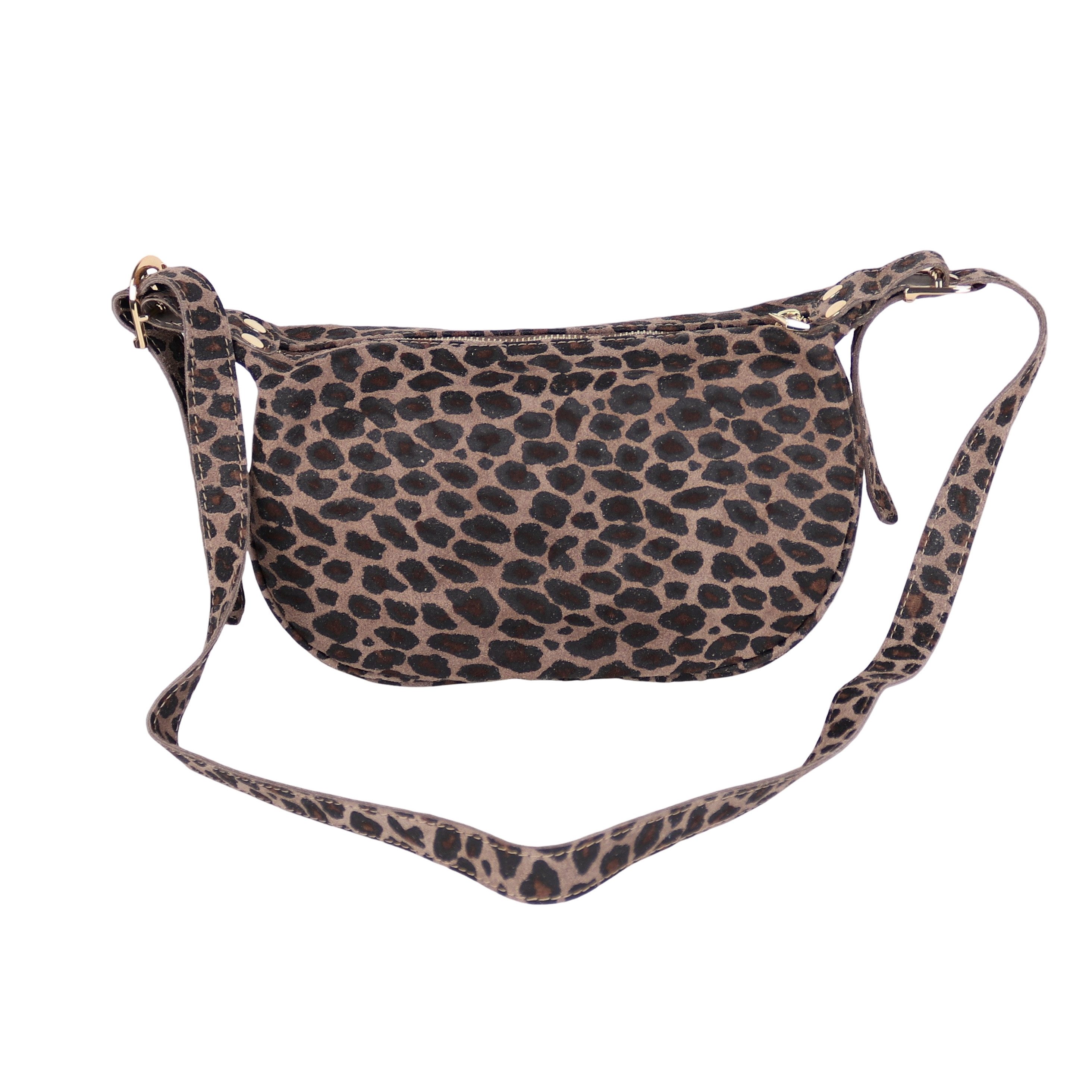 MIRROSI Umhängetasche Damen Crossbody Bag, Wildleder Echtleder Made In Italy, Mittelgroße Damen Tasche 26x16x10cm – Bild 4 von 5
