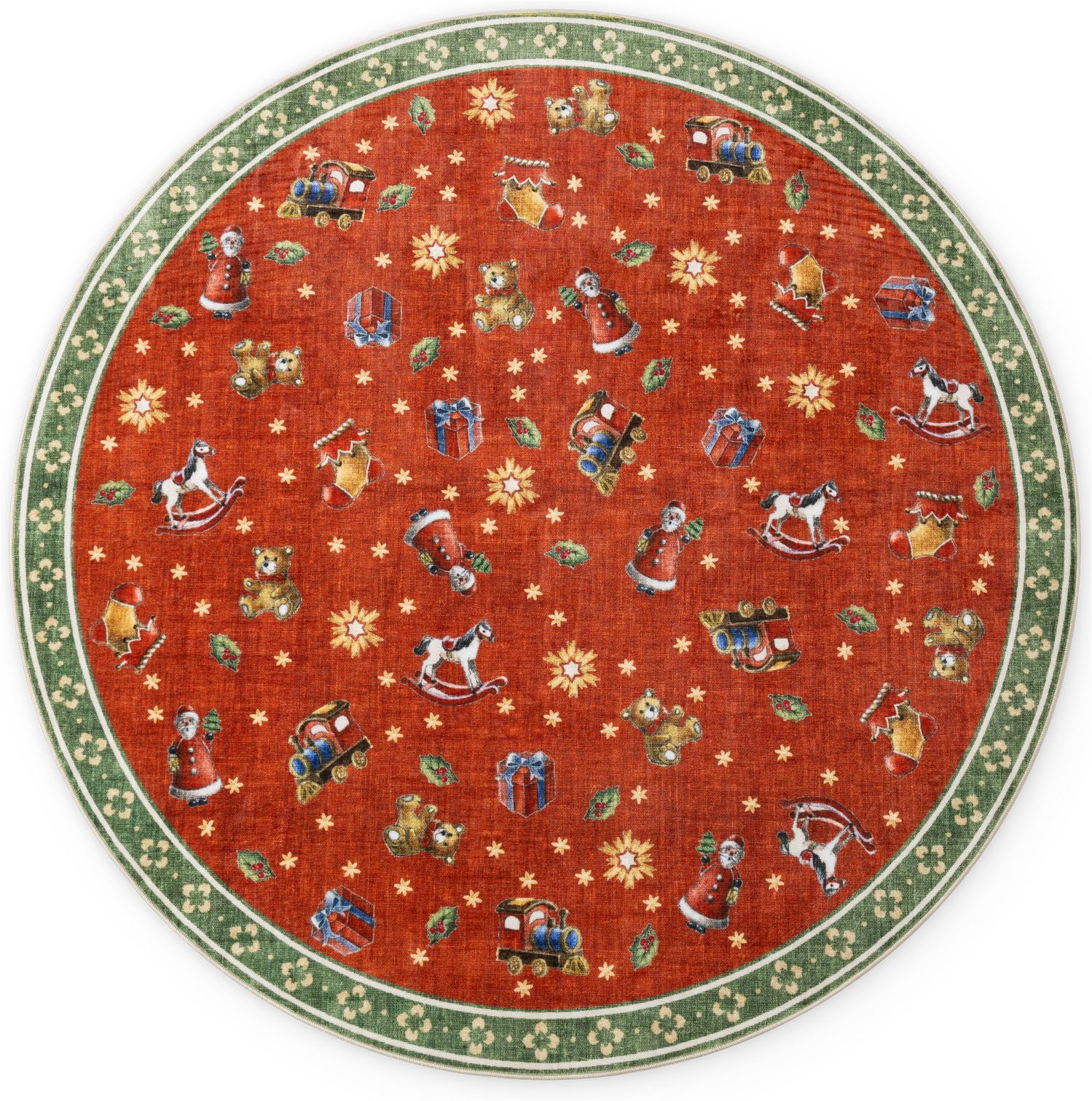 Villeroy & Boch Teppich Toy's Delight Nostalgic Noel, rund, Höhe: 3 mm, Weihnachten, Toys Delight, Wohnzimmer, Waschbar, Baumrock, Christmas – Bild 2 von 5