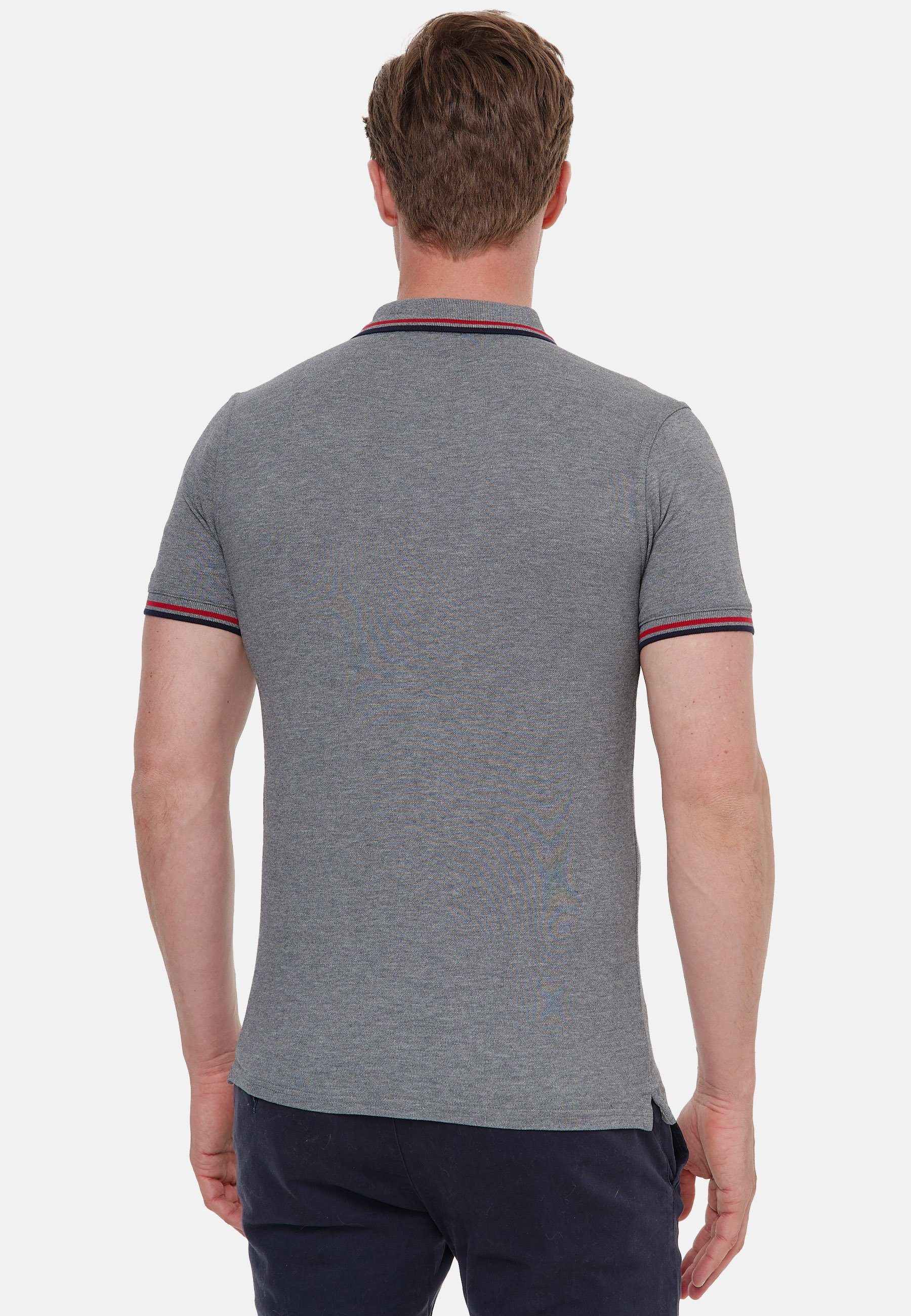 Runder Poloshirt Athletic grau Woldo Poloshirt Print