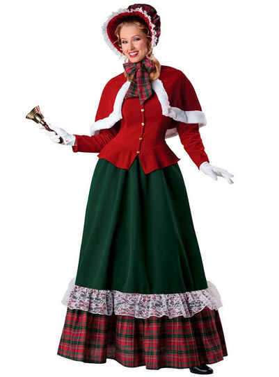 In Character Kostüm Viktorianische Weihnachtslady Kostüm, Festliches Weihnachtskostüm wie aus einem alten Hollywood-Streifen
