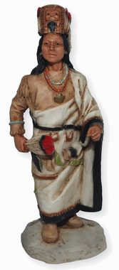 Castagna Dekofigur Native American Figur Seattle Häuptling Duwamish H 17 cm mit Kopfschmuck und Feder Dekofigur Castagna