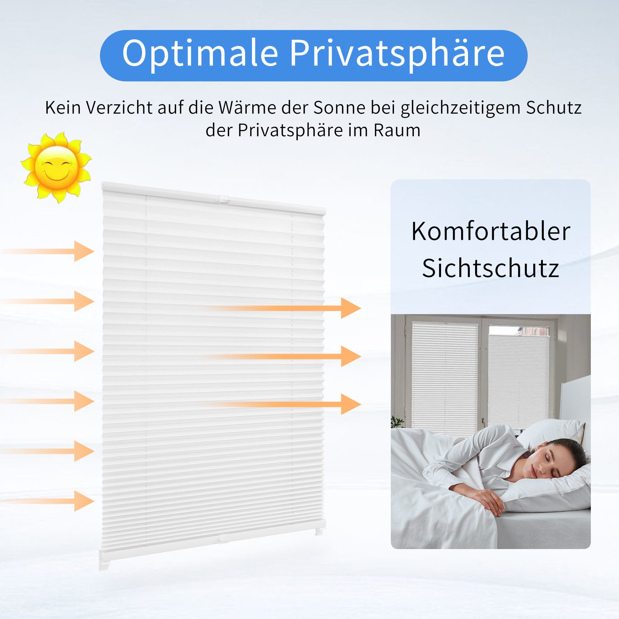 OUBO Plissee Faltrollo Ohne Bohren, blickdicht, Klemmträger,Easyfix, Lichts günstig online kaufen