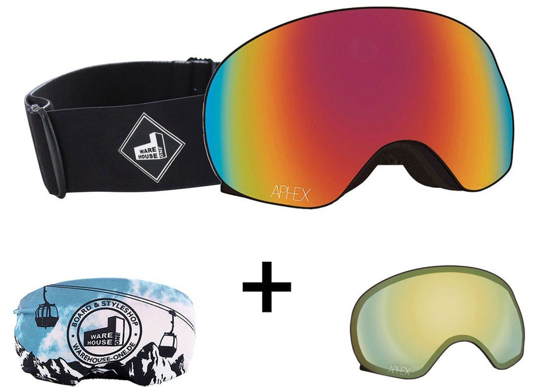 Glas THE Schneebrille APHEX black XPR Magnet + Aphex ONE Snowboardbrille strap EDITION