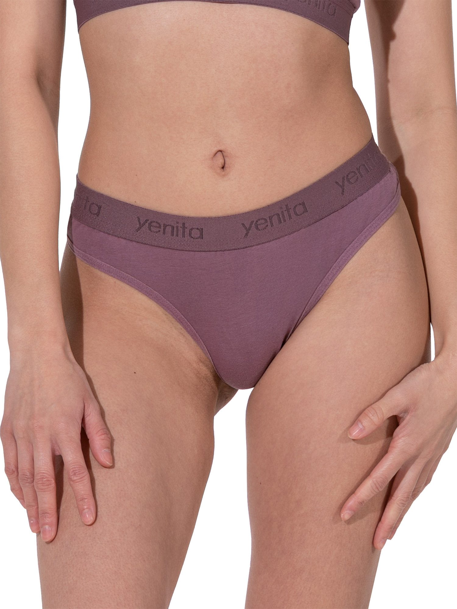 Yenita® String Damen Tanga mit elastischem Logobund (3-St) in angenehmer Baumwoll-Stretchqualität – Bild 2 von 5