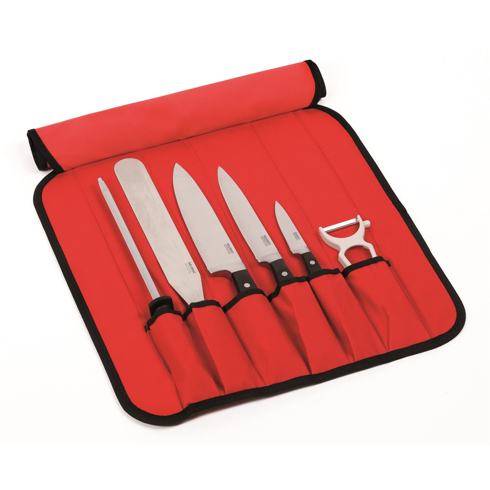 Kelomat Messer-Set Messertasche 6-teilig befüllt (Set, 6-tlg., 1 Messertasche mit 6 Küchenmesser), Messerset