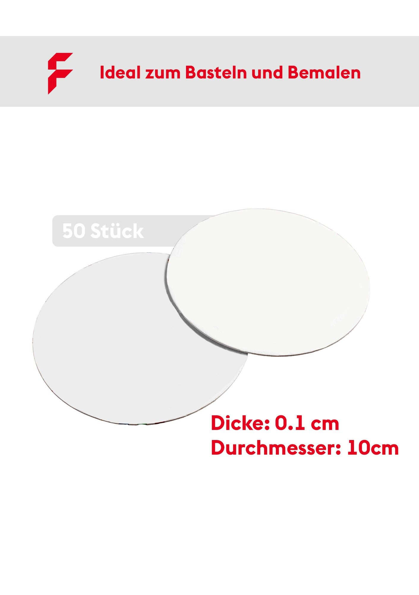 FLYERALARM Bierdeckel Blanko Rund I 50 Stück I Basteln & Beschriften, 10 cm, Beige