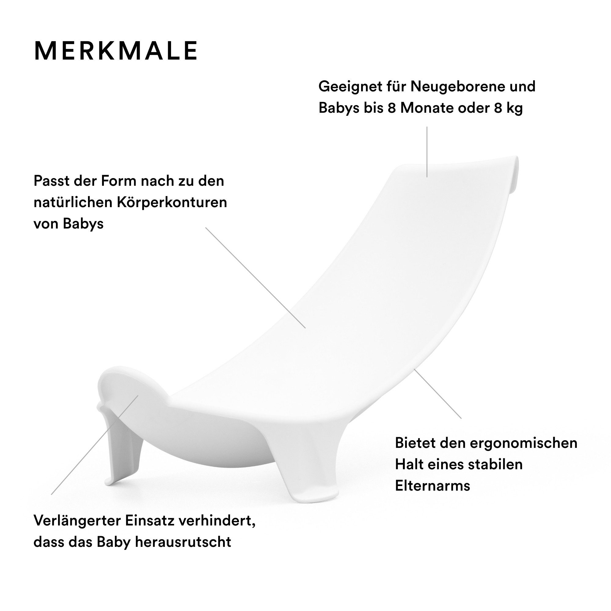 Stokke Badewannensitz Newborn Support – Badewanneneinsatz für Flexi Bath Badewanne, weiß, Badewannensitz