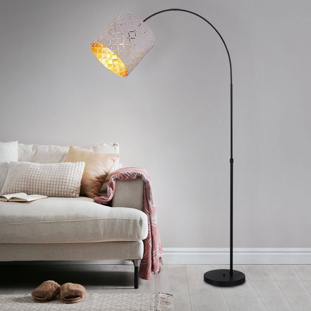 Globo LED Bogenlampe, Leuchtmittel nicht inklusive, Bogenleuchte schwarz Leselampe Stehlampe gold Bogenstandleuchte | Bogenlampen
