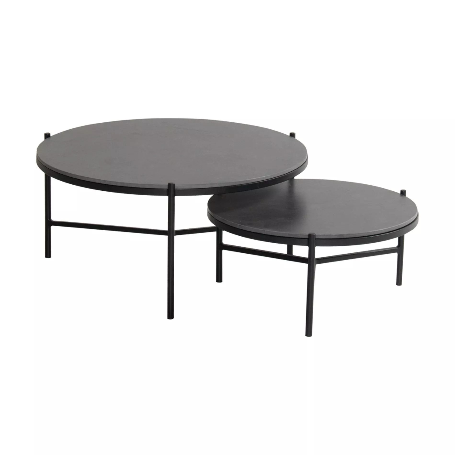 Hartman Gartentisch Hartman Carson (2-er Set), Kaffeetisch-Set, Aluminium schwarz, Tischplatten Keramik