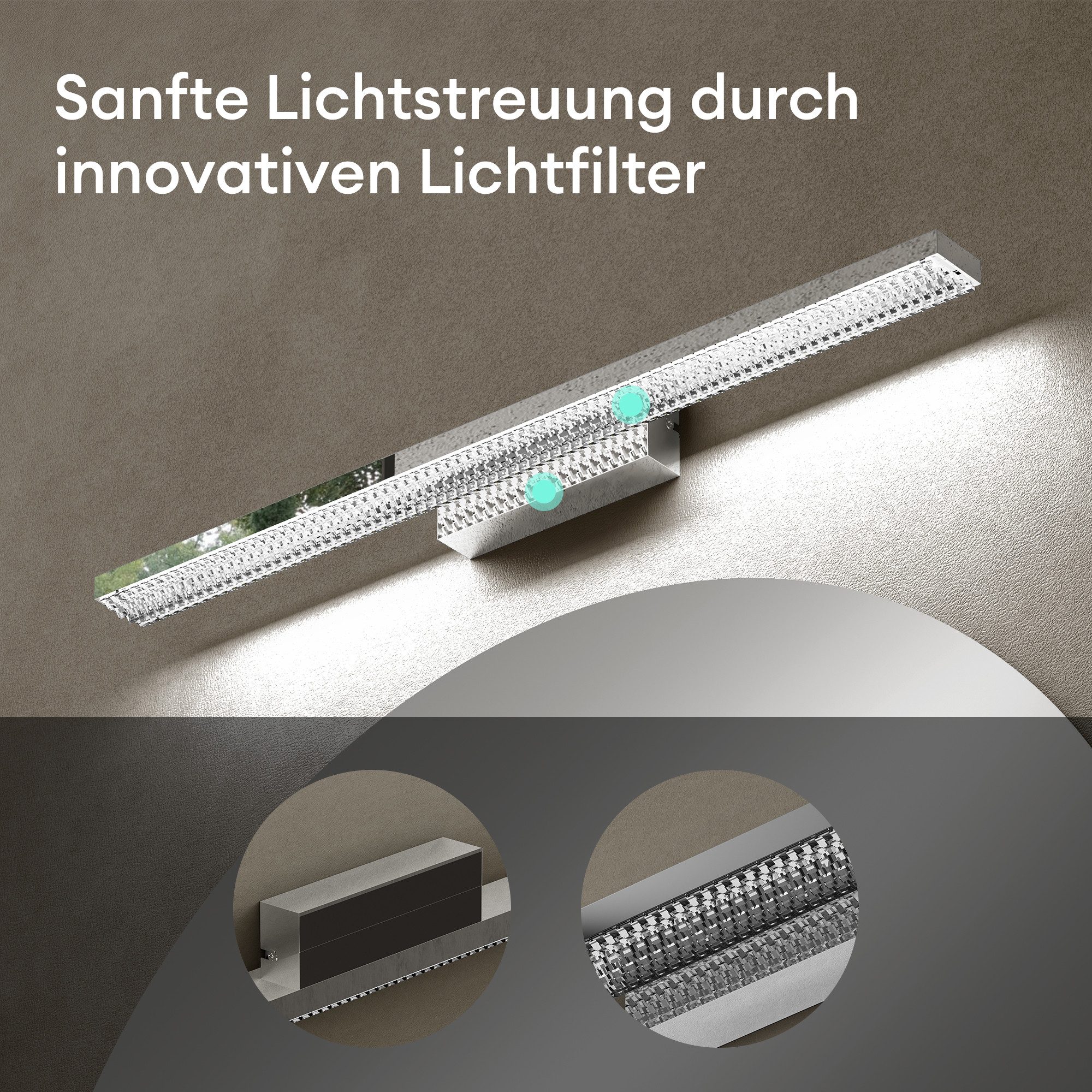 Mai & Mai LED Spiegelleuchte Badlampe Spiegellampe 6000K Badezimmer Lampe Wandleuchte 9W