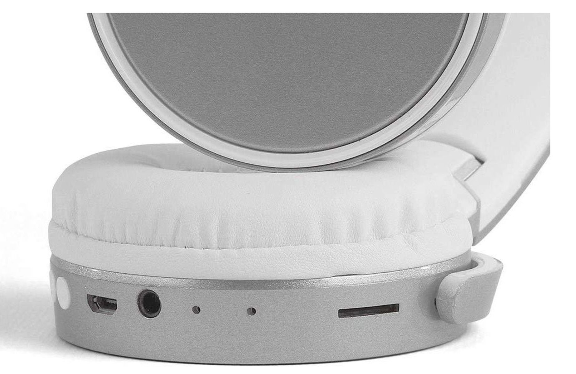 Over TES200S Mikro LIVOO Kopfhörer Bluetooth Weiß Ohrpolster Ear Faltbar LIVOO USB